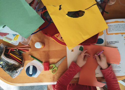 child writing