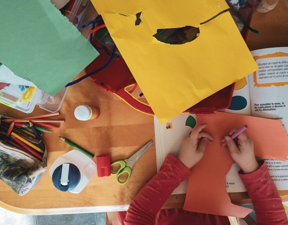 child writing